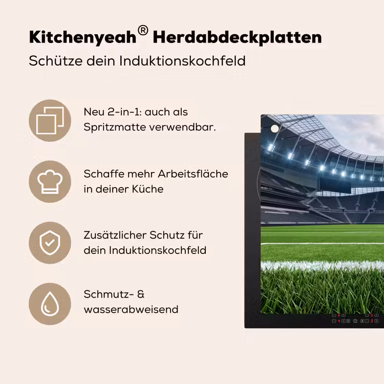 Voetbal - Stadion - Sport - Groen Inductie beschemer met haakjes klein -ky-usp-de