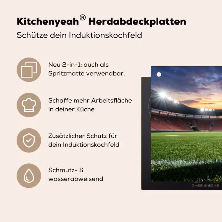 Voetbal - Stadion - Sport - Groen Inductie beschemer met haakjes klein -ky-usp-de