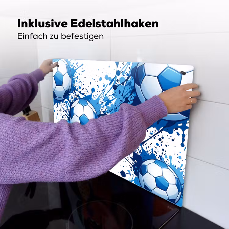 Voetballen - Verf - Sport - Blauw Inductie beschemer met haakjes klein -ky-ophangen-de