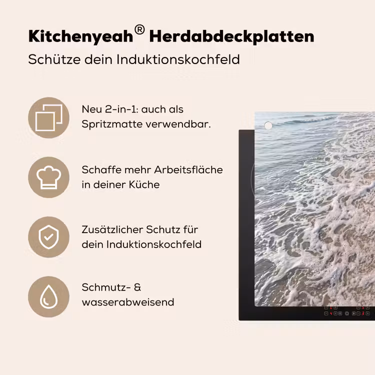 Voetstappen - Vloedlijn - Zee Inductie beschemer met haakjes klein -ky-usp-de