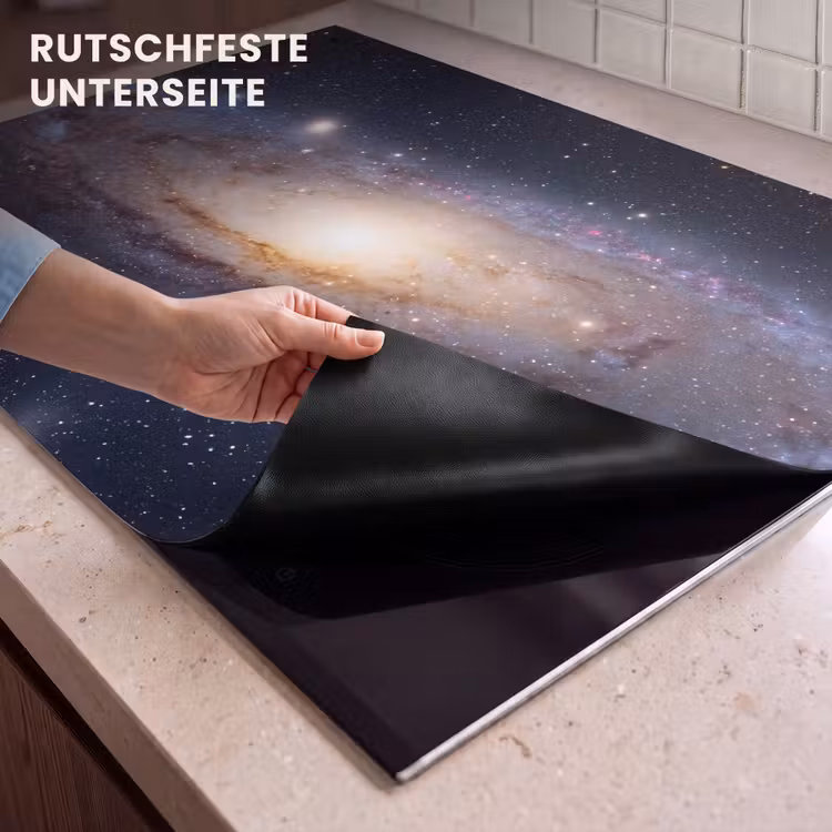 2-in-1 Herdabdeckplatte & Spritzschutz - Galaxie – Weltraum – Kosmos - Sterrenstelsel - Ruimte - Kosmos Inductie beschemer met haakjes klein