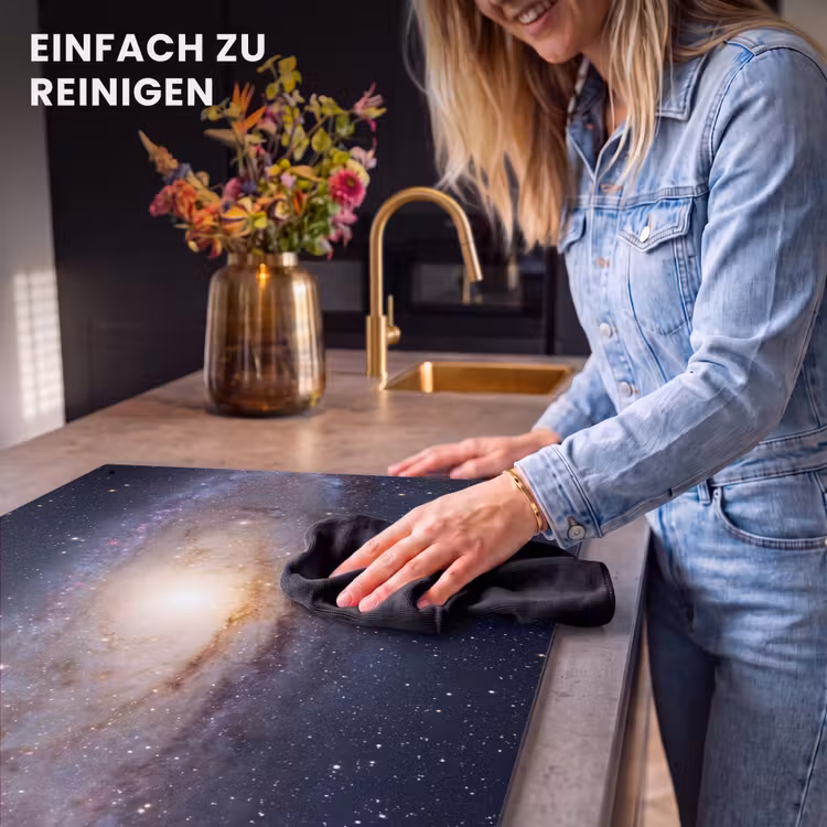 2-in-1 Herdabdeckplatte & Spritzschutz - Galaxie – Weltraum – Kosmos - Sterrenstelsel - Ruimte - Kosmos Inductie beschemer met haakjes klein