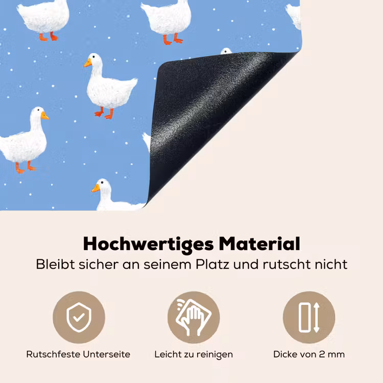 Ganzen - Elegant - Blauw Inductie beschemer met haakjes klein 777 -ky-onderkant-de