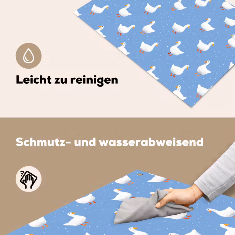 Ganzen - Elegant - Blauw Inductie beschemer met haakjes klein 777 -ky-schoon-de
