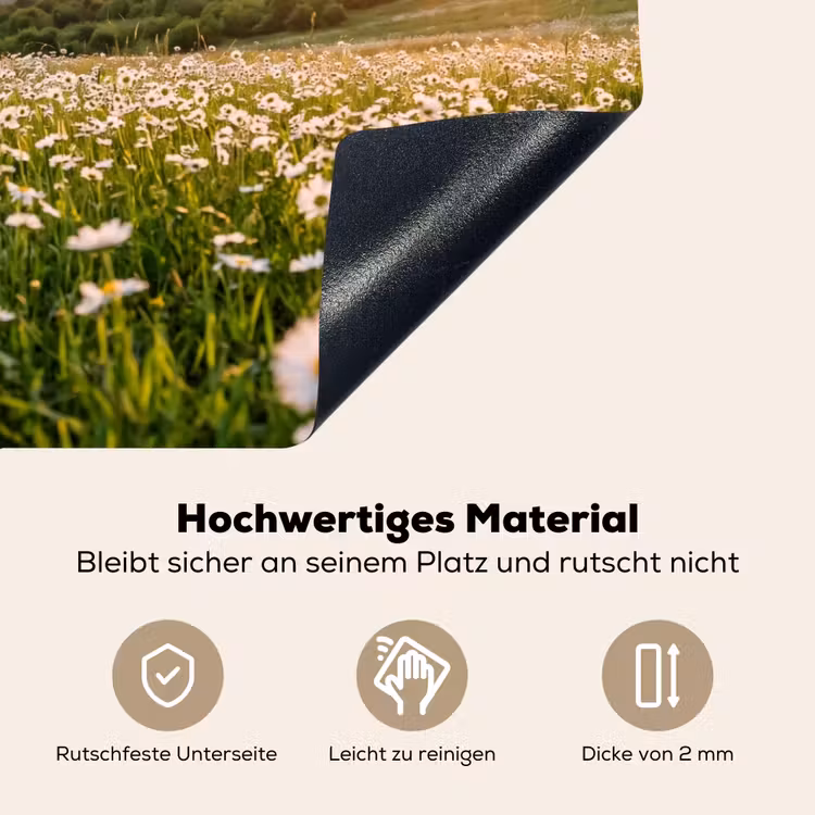 Madelief - Veld - Heuvels - Groen Inductie beschemer met haakjes klein -ky-onderkant-de