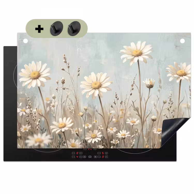 Madelief - Illustratie - Wit Inductie beschemer met haakjes klein -3d