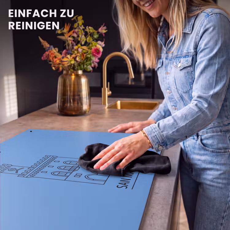 Gebouw - San Marino - Architectuur - Lijntekening - Blauw Inductie beschemer met haakjes klein -ky-schoon-de