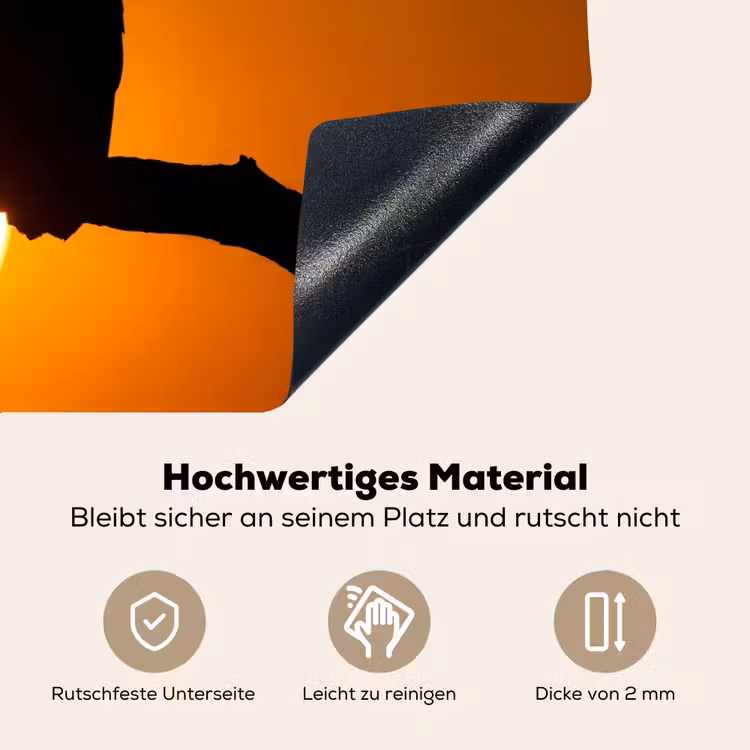 Gier - Tak - Zon - Oranje Inductie beschemer met haakjes klein -ky-onderkant-de