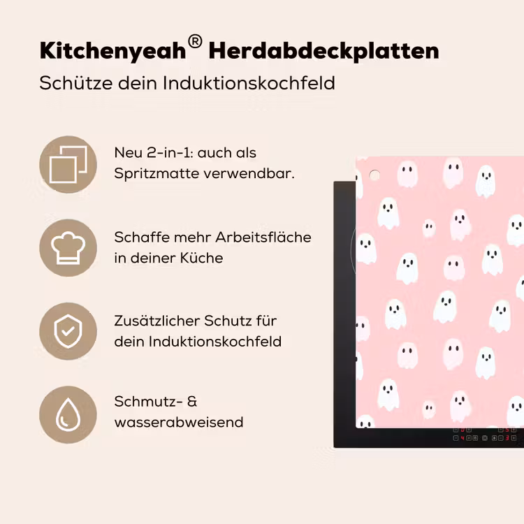 Spookjes - Patroon - Roze Inductie beschemer met haakjes klein 777 -ky-usp-de