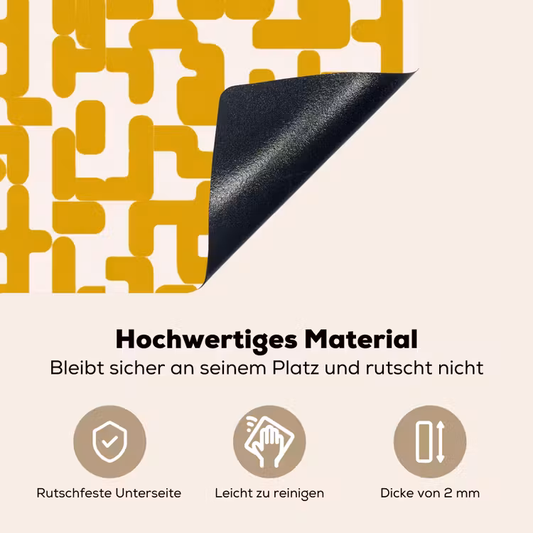 Geel - Beige - Patroon Inductie beschemer met haakjes klein 777 -ky-onderkant-de
