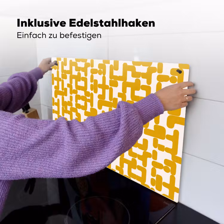 Geel - Beige - Patroon Inductie beschemer met haakjes klein 777 -ky-ophangen-de