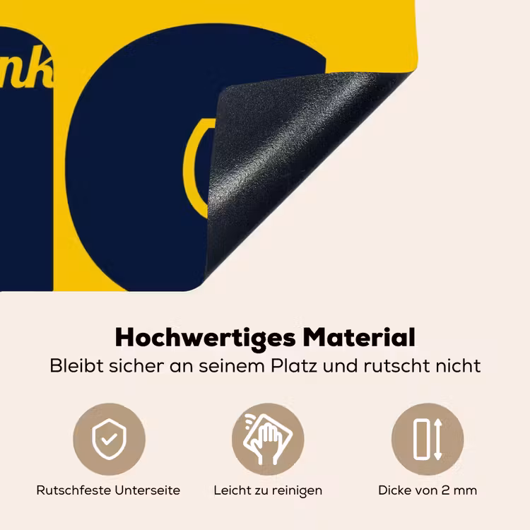 Geel - Think big - Grafisch Inductie beschemer met haakjes klein -ky-onderkant-de