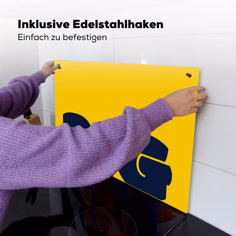 Geel - Think big - Grafisch Inductie beschemer met haakjes klein -ky-ophangen-de