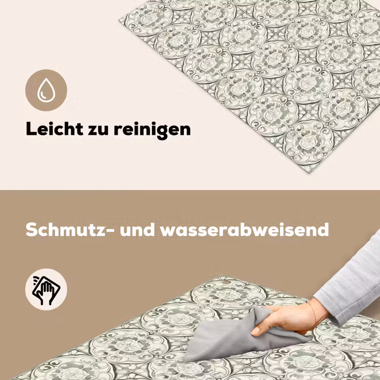 Krulornament - Tegel - Groen Inductie beschemer met haakjes klein 777 -ky-schoon-de