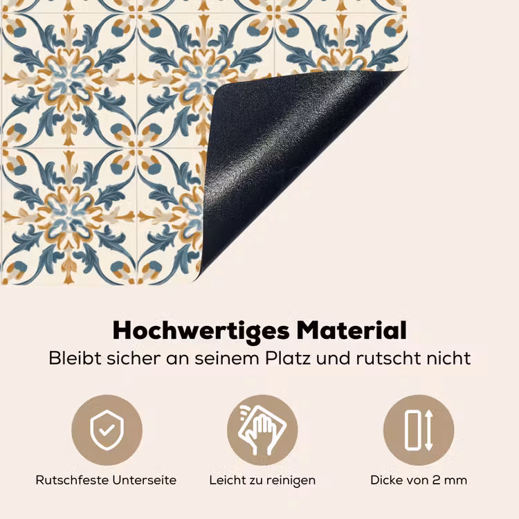 Patroon - Klassiek - Kleurrijk Inductie beschemer met haakjes klein 777 -ky-onderkant-de