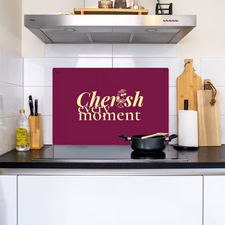 Cherish every moment - Cocktailglas - Bordeaux Inductie beschemer met haakjes klein -sfeer2