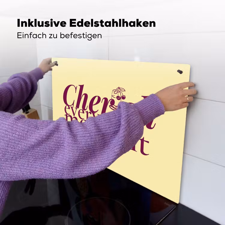 Cherish every moment - Cocktailglas - Geel Inductie beschemer met haakjes klein -ky-ophangen-de