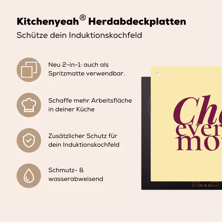 Cherish every moment - Cocktailglas - Geel Inductie beschemer met haakjes klein -ky-usp-de