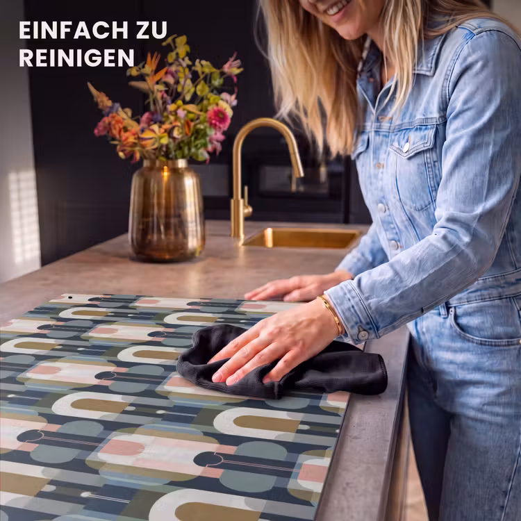 2-in-1 Herdabdeckplatte & Spritzschutz - Geografisch - Modern - Farbenfroh - Geografisch - Modern - Kleurrijk Inductie beschemer met haakjes klein 777