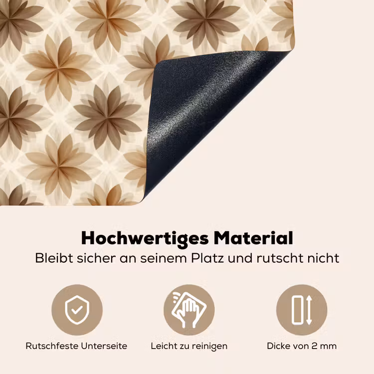 Geografisch - Patroon - Bruin Inductie beschemer met haakjes klein 777 -ky-onderkant-de