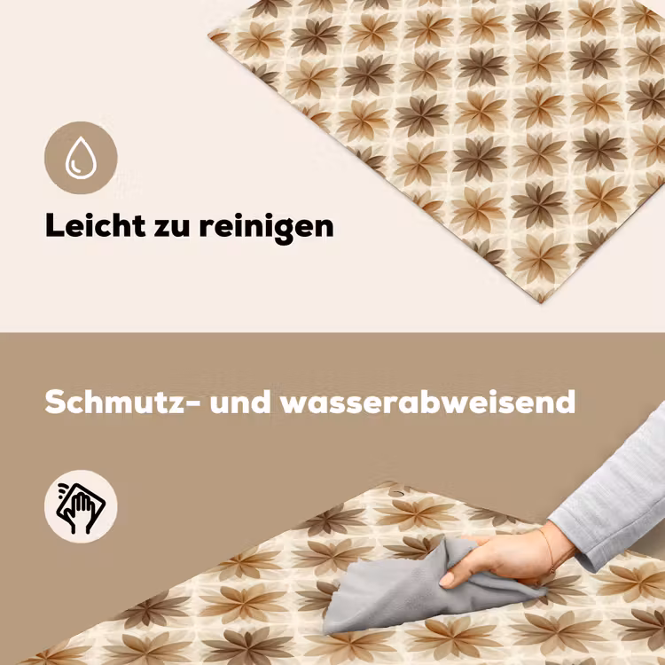 Geografisch - Patroon - Bruin Inductie beschemer met haakjes klein 777 -ky-schoon-de