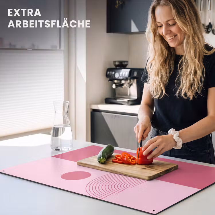 Geometrie - Patroon - Abstract - Roze - Modern Inductie beschemer met haakjes klein -ky-usp-de