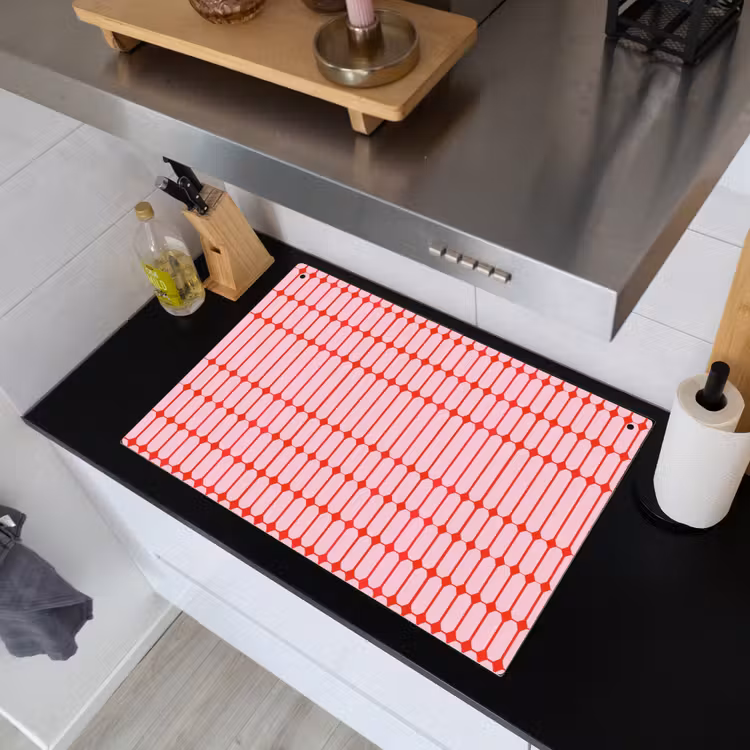 Geometrisch - Minimalistisch - Rood - Roze Inductie beschemer met haakjes klein 777 -sfeer1