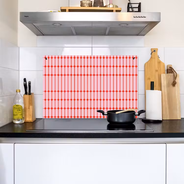 Geometrisch - Minimalistisch - Rood - Roze Inductie beschemer met haakjes klein 777 -sfeer2