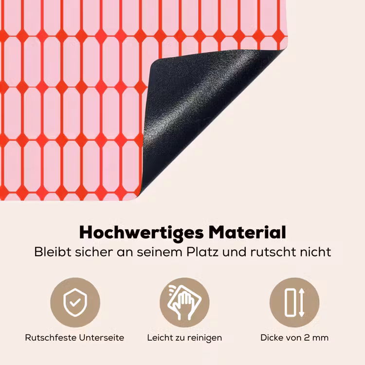 Geometrisch - Minimalistisch - Rood - Roze Inductie beschemer met haakjes klein 777 -ky-onderkant-de