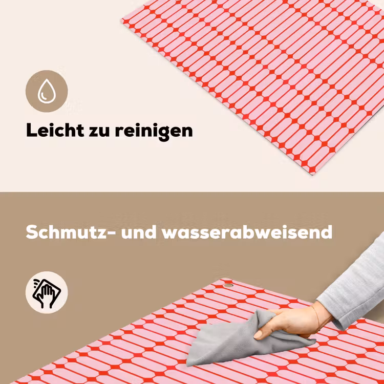 Geometrisch - Minimalistisch - Rood - Roze Inductie beschemer met haakjes klein 777 -ky-schoon-de