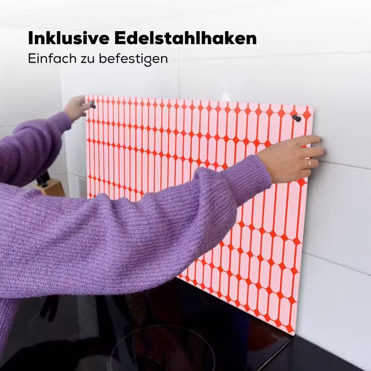Geometrisch - Minimalistisch - Rood - Roze Inductie beschemer met haakjes klein 777 -ky-ophangen-de