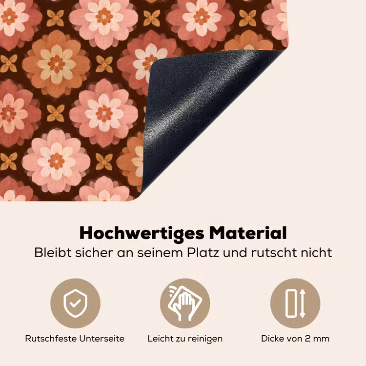 Geometrisch - Bloemen - Kleurrijk Inductie beschemer met haakjes klein 777 -ky-onderkant-de