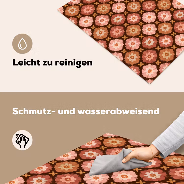 Geometrisch - Bloemen - Kleurrijk Inductie beschemer met haakjes klein 777 -ky-schoon-de