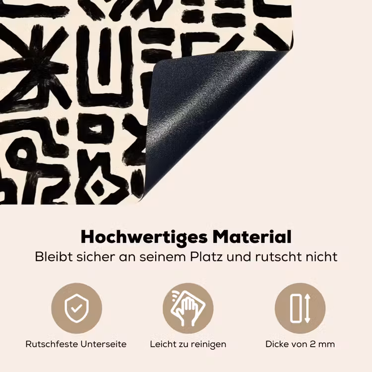 Geometrisch - Figuren - Zwart Inductie beschemer met haakjes klein 777 -ky-onderkant-de