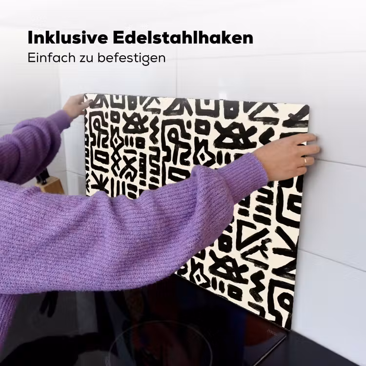 Geometrisch - Figuren - Zwart Inductie beschemer met haakjes klein 777 -ky-ophangen-de