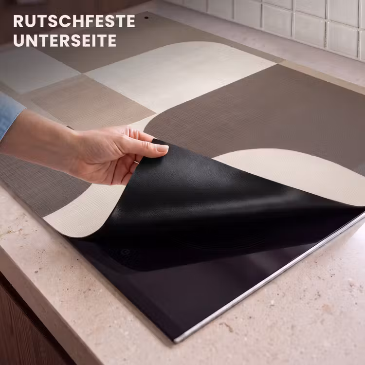2-in-1 Herdabdeckplatte & Spritzschutz - Geometrisch - Gewebte Struktur - Modern - Geometrisch - Geweven structuur - Modern Inductie beschemer met haakjes klein
