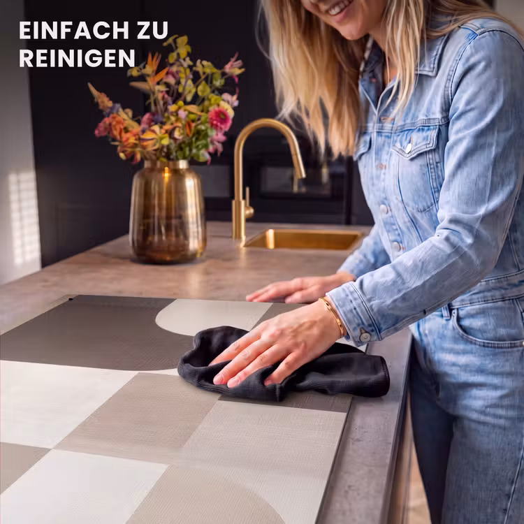 2-in-1 Herdabdeckplatte & Spritzschutz - Geometrisch - Gewebte Struktur - Modern - Geometrisch - Geweven structuur - Modern Inductie beschemer met haakjes klein