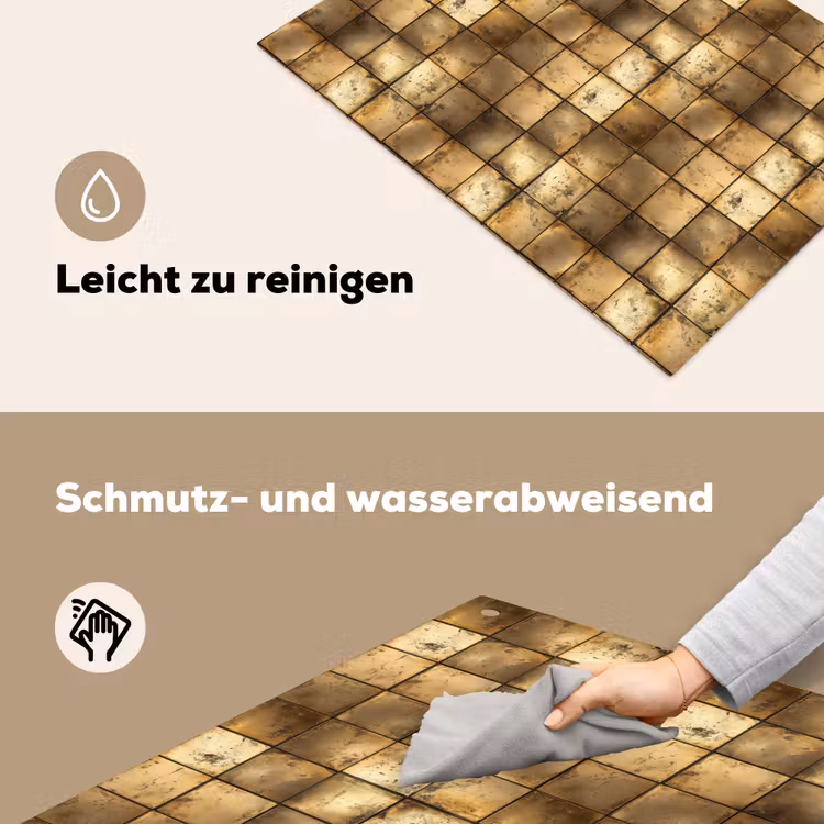 Geometrisch - Tegels - Goud Inductie beschemer met haakjes klein 777 -ky-schoon-de