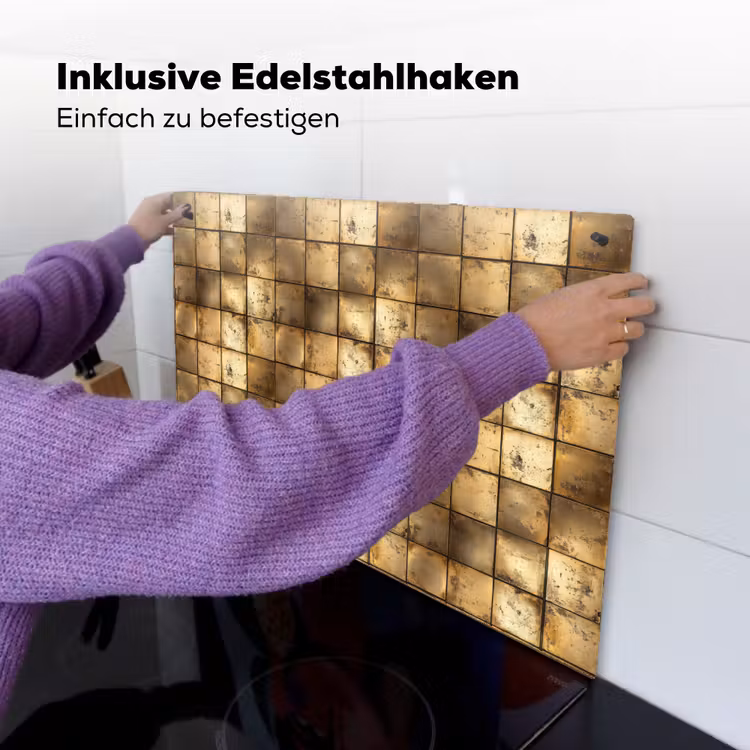 Geometrisch - Tegels - Goud Inductie beschemer met haakjes klein 777 -ky-ophangen-de