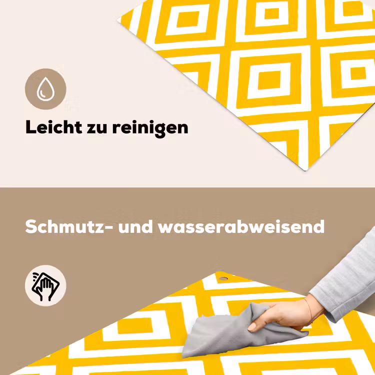 Geometrisch - Lijnen - Modern - Geel - Wit Inductie beschemer met haakjes klein 777 -ky-schoon-de