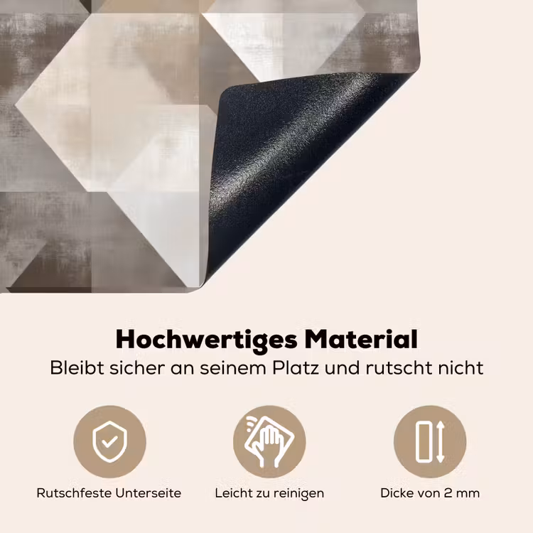 Geometrisch - Motief - Aardetinten Inductie beschemer met haakjes klein 777 -ky-onderkant-de