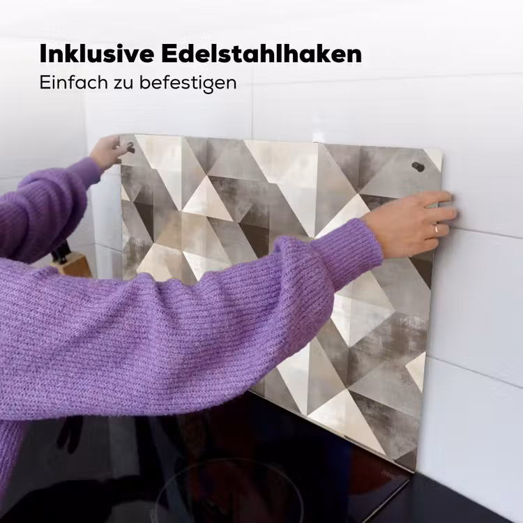 Geometrisch - Motief - Aardetinten Inductie beschemer met haakjes klein 777 -ky-ophangen-de