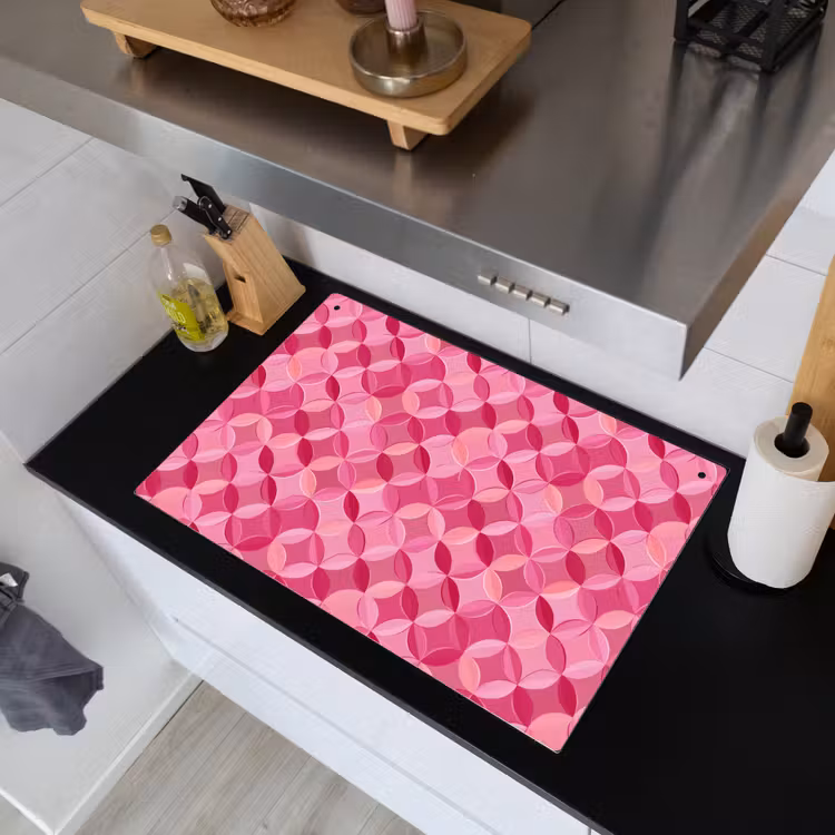 Geometrisch - Mozaïek - Modern - Roze Inductie beschemer met haakjes klein 777 -sfeer1