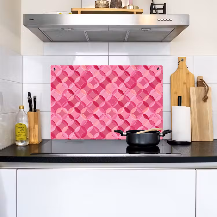 Geometrisch - Mozaïek - Modern - Roze Inductie beschemer met haakjes klein 777 -sfeer2