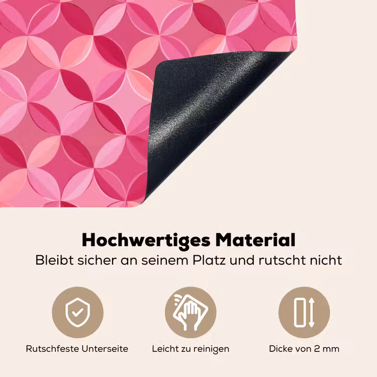Geometrisch - Mozaïek - Modern - Roze Inductie beschemer met haakjes klein 777 -ky-onderkant-de