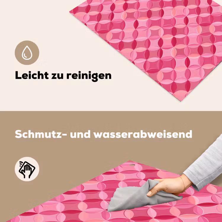 Geometrisch - Mozaïek - Modern - Roze Inductie beschemer met haakjes klein 777 -ky-schoon-de