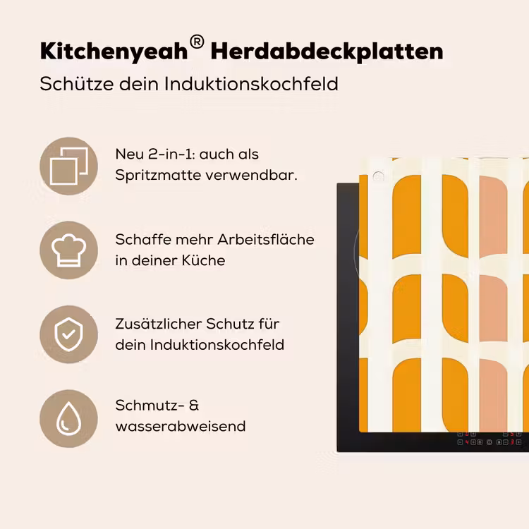 Geometrisch - Patroon - Geel - Roze Inductie beschemer met haakjes klein 777 -ky-usp-de