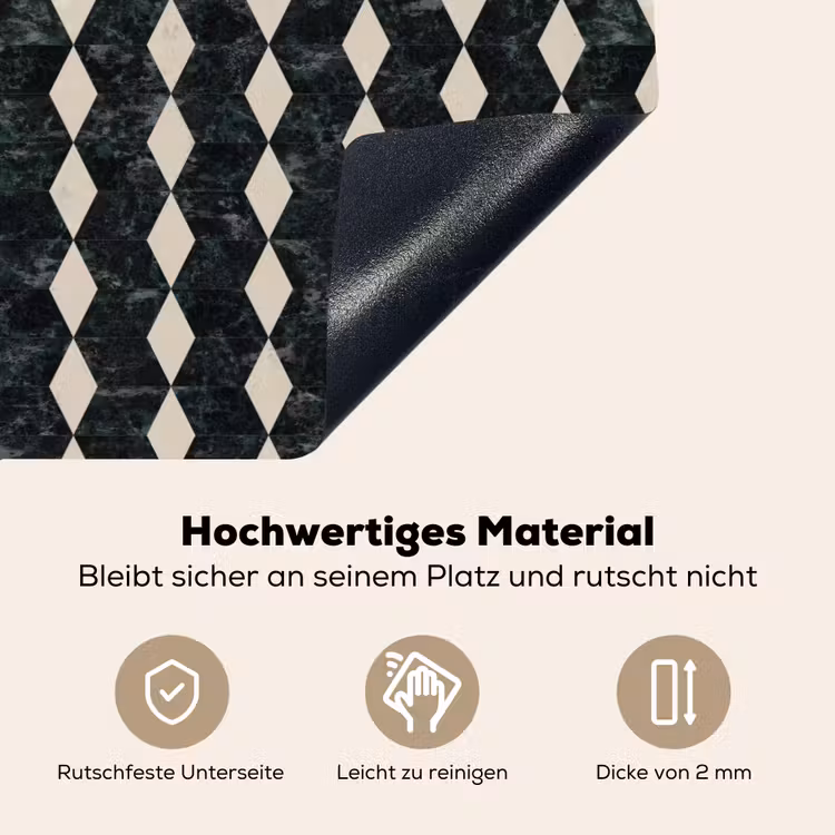 Geometrisch - Patroon - Marmer - Groen Inductie beschemer met haakjes klein 777 -ky-onderkant-de
