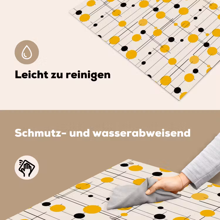 Geometrisch - Retro - Lijnen - Okergeel - Zwart Inductie beschemer met haakjes klein 777 -ky-schoon-de