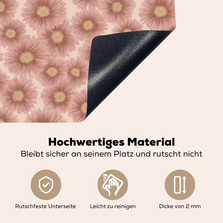 Gerbera - Bloemen - Roze Inductie beschemer met haakjes klein 777 -ky-onderkant-de